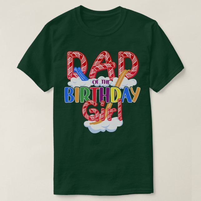 T-shirt Thème de bonbons Papa de la fille d'anniversaire13 (Design devant)