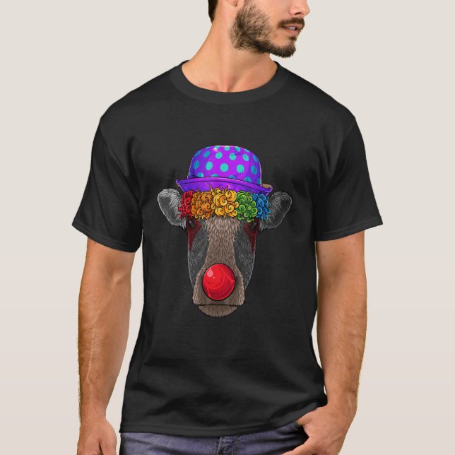 T-shirt Thème de fête costumé cirque carnaval vache clown (Devant)