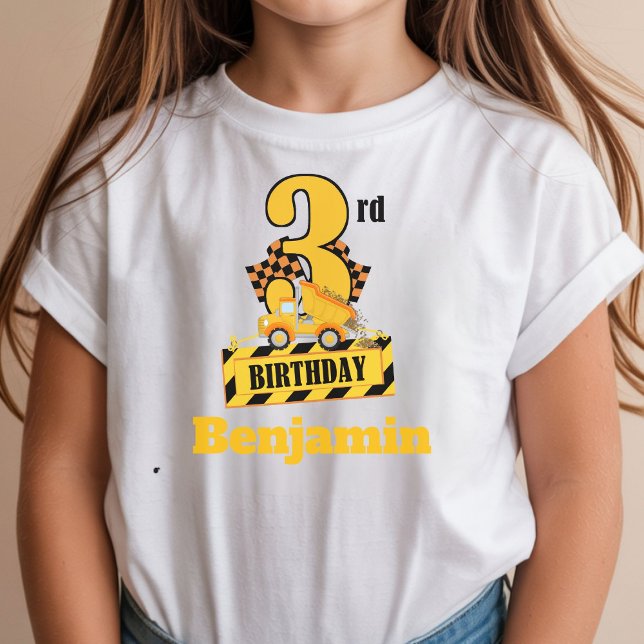T-shirt Thème de fête d'anniversaire 3 ans construction Du (Créateur téléchargé)
