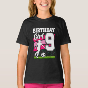 T-shirt Thème de fête d'anniversaire de football de 9 ans