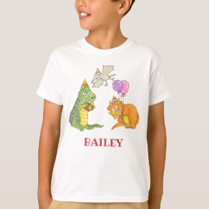 T-shirt Thème de fête rétro dinosaure mignon pour enfants