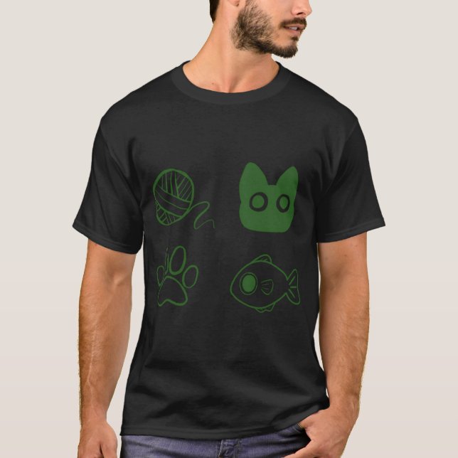 T-shirt Thème de gribouillage de chat (Devant)