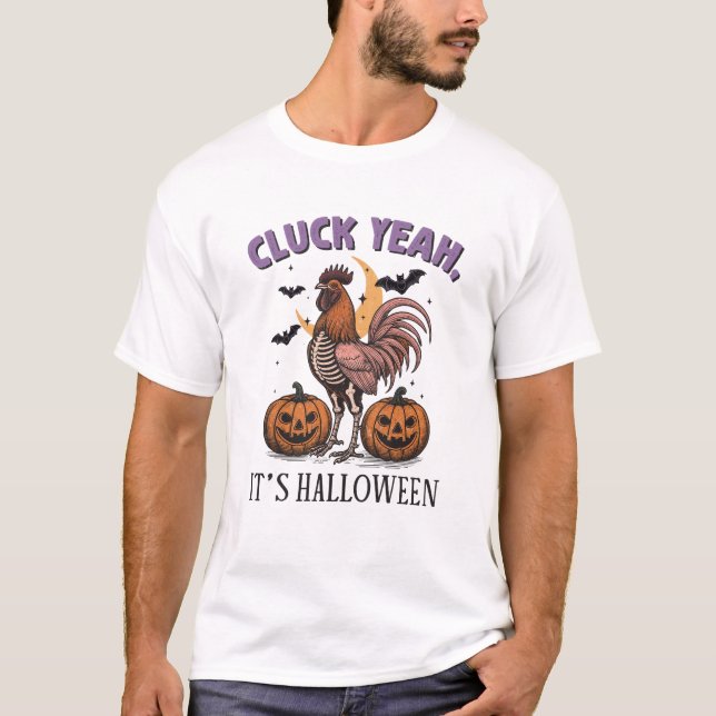 T-shirt Thème de la ferme coq d'Halloween (Devant)