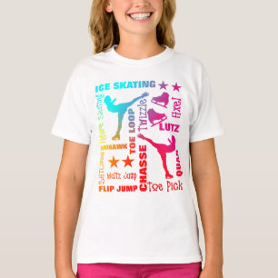 T-shirt Thème de patinage sur glace coloré Terminologie 