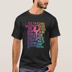 T-shirt Thème de patinage sur glace Typographie arc-en-cie