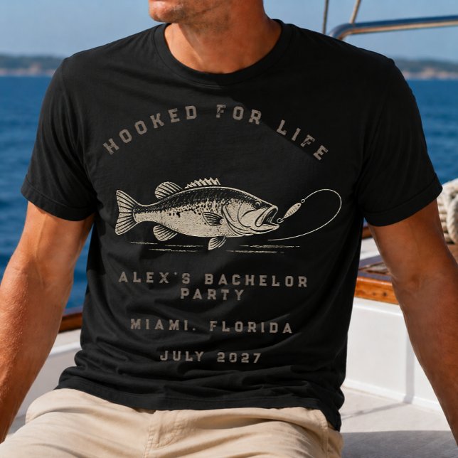 T-shirt Thème de pêche, enterrement de vie de garçon de pê (Créateur téléchargé)