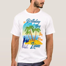 Thème de plage pour garçon d'anniversaire avec nom