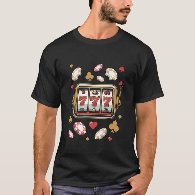 T-shirt Thème de plaisir de jeu de machines à sous Jackpot (Devant)