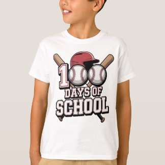 T-shirt Thème de sport de baseball pour les 100 jours d'éc