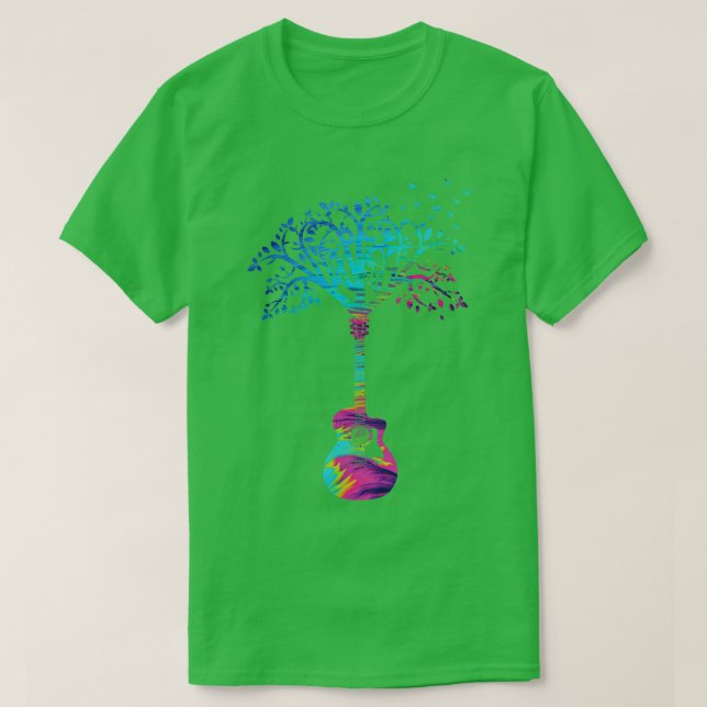 T-shirt Thème de texture Abstraite de l'arbre de guitare a (Design devant)