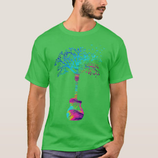 T-shirt Thème de texture Abstraite de l'arbre de guitare a