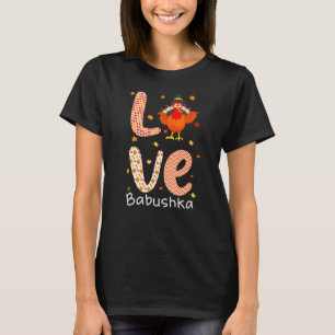 T-shirt Thème de Thanksgiving Amour Babushka Joyeux jour d