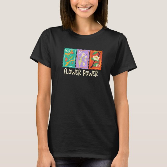 T-shirt Thème de timbre de fleur de jardinier botanique fl (Devant)