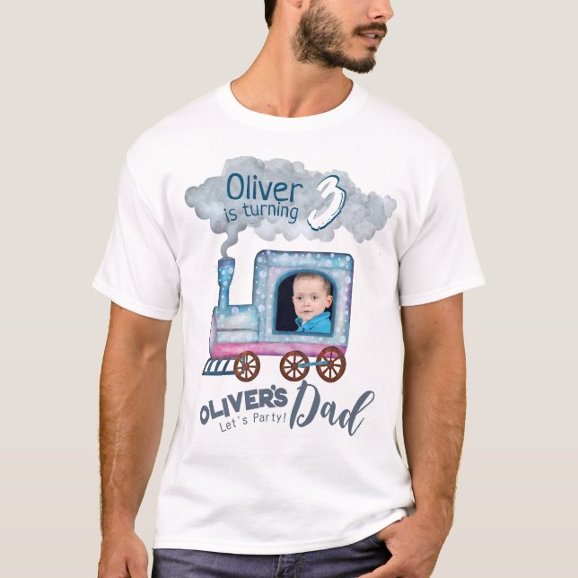T-shirt Thème des parents d'anniversaire du train ferrovia (Devant)