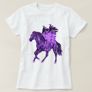 T-shirt Thème Fantastique Cheval Ailé Pégase Violet