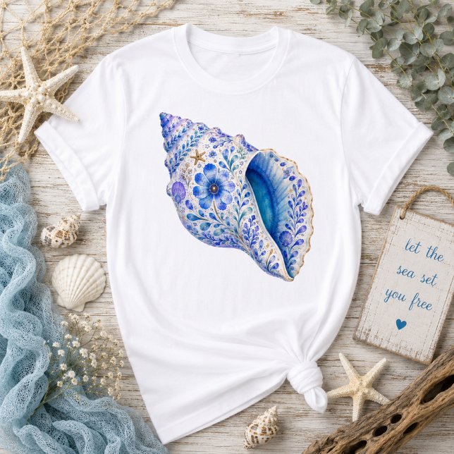 T-shirt Thème floral Art de coquillages (Créateur téléchargé)