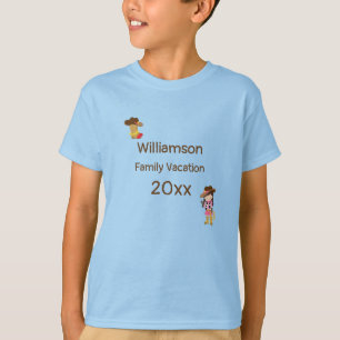 T-shirt Thème Occidental Cowboy Famille Vacances Personnal