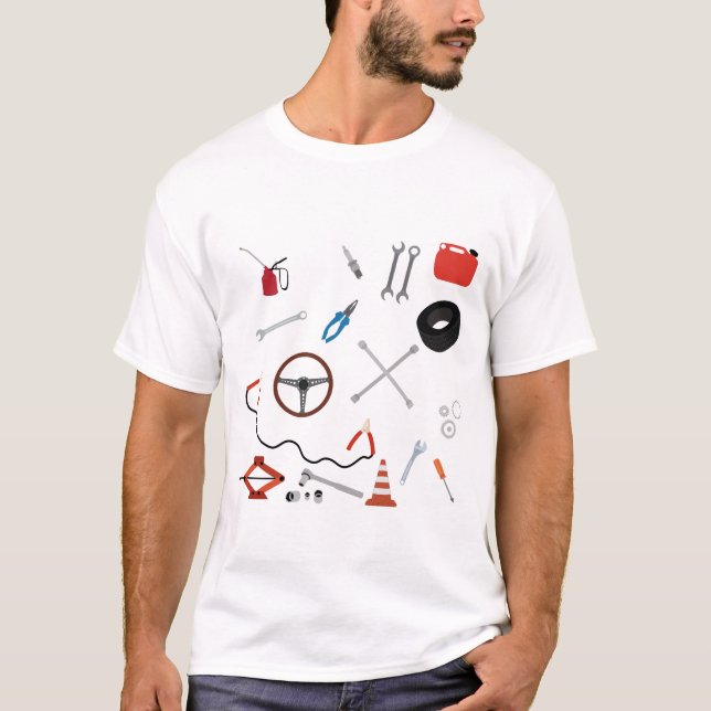 T-shirt Thème Outils Automobile Mécanique (Devant)