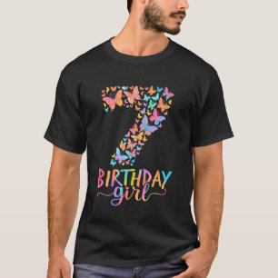 T-shirt Thème papillon pour 7ème anniversaire Fille de 7 a
