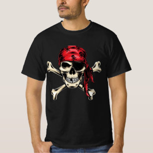 T-shirt Thème pirate Fête Adulte Salé Pirates Crâne