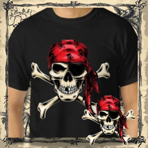 T-shirt Thème pirate Fête Adulte Salé Pirates Crâne