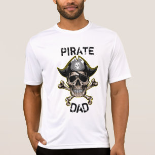 T-shirt Thème pirate Fête Adulte Skull Cross Bones Blanc