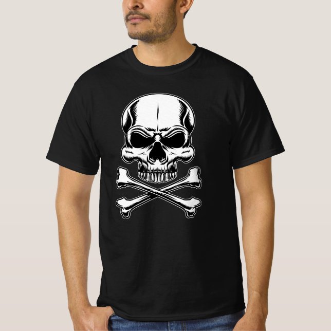 T-shirt Thème pirate Fête Adulte Vaisseau Crâne (Devant)