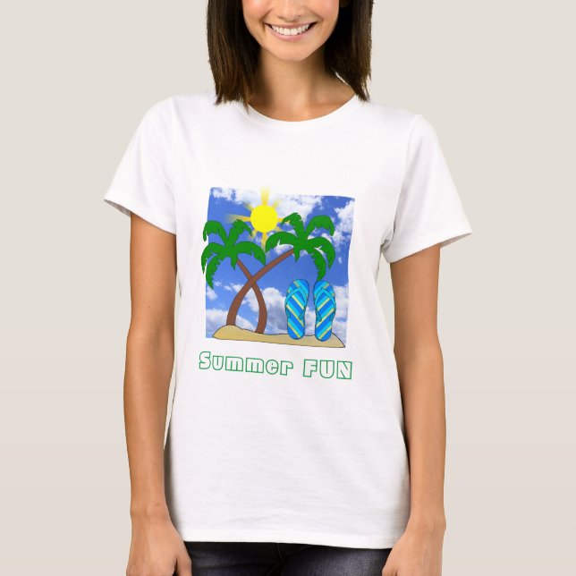 T-Shirt Thème Plage Fun Été (Devant)