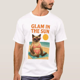 T-shirt Thème plage pour amateurs de chats siamois