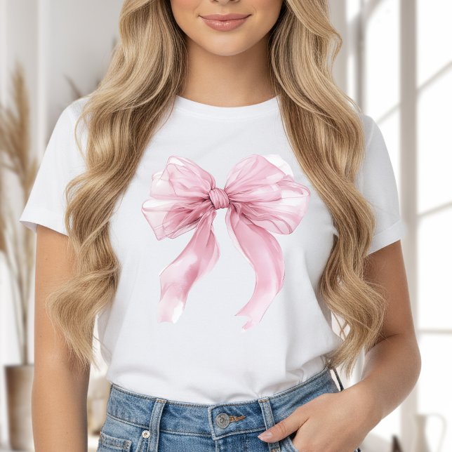 T-shirt Thème Ruban Coquette Rose Féminin (Créateur téléchargé)