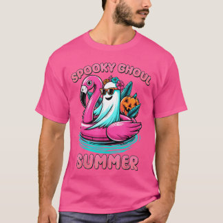 T-shirt Thèmes Été Macabre de Ghoul Flamingo Fantôme Pisci