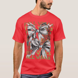 T-shirt Thèmes floraux coquets d'automne Rétro bow