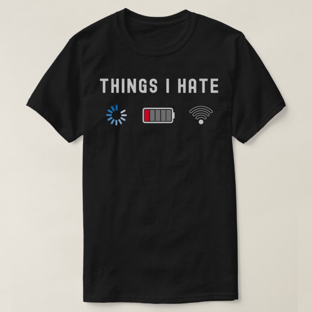 T-shirt Thèmes Je déteste Programmeur Ordinateur Nerd Drôl (Design devant)