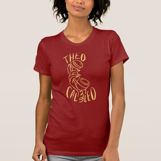 T-shirt Theo a appelé Tee (rouge foncé/jaune) (Devant)