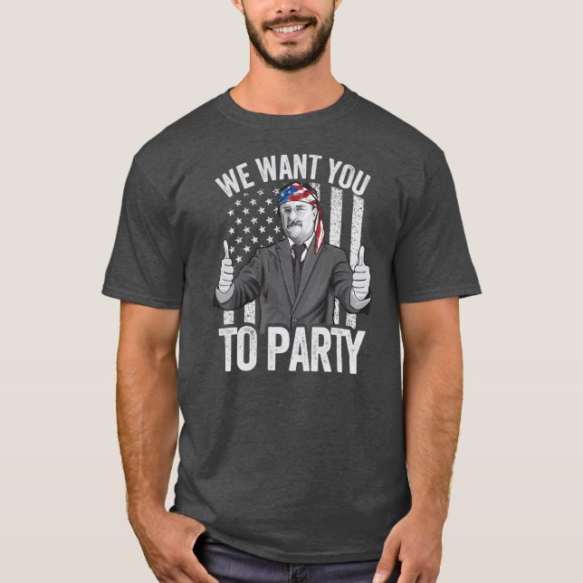 T-shirt Theodore Roosevelt 4 juillet Hommes Américains USA (Devant)