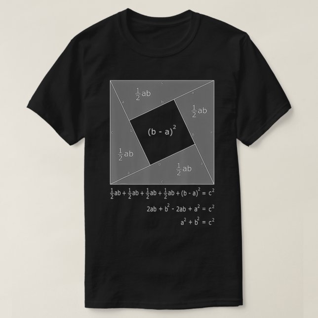 T-shirt Théorème Pythagore Théorème Algébrique Preuve Math (Design devant)