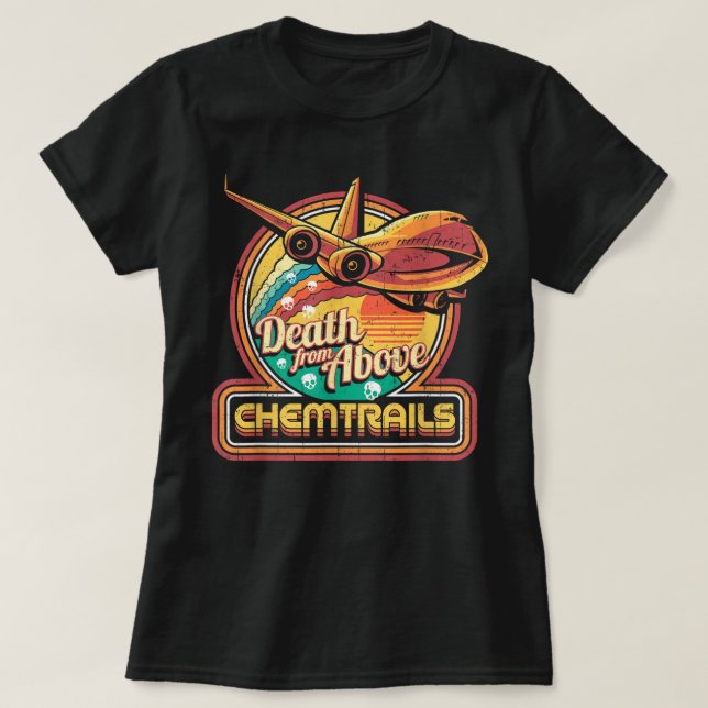 T-shirt Théorie de la conspiration Chemtrails Jet Plane Sk (Design devant)