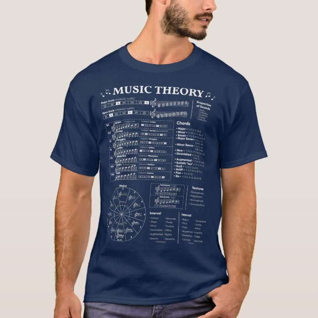 T-shirt Théorie de la musique Enseignant Musicien Apprenti (Devant)