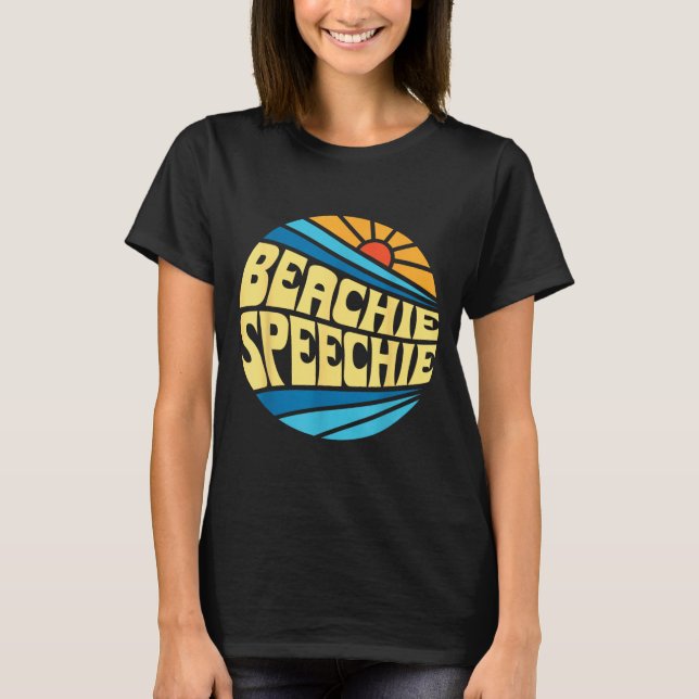 T-shirt Thérapeute de la parole Beachie Speechie Eté Rétro (Devant)
