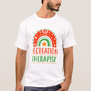 T-shirt Thérapeute de loisirs Noël Arc-en-ciel thérapeutiq