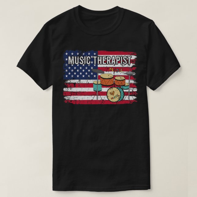 T-shirt Thérapeute en musique Professeurs de musique Ameri (Design devant)