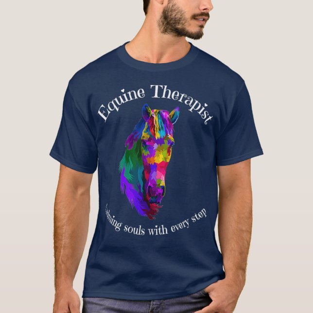 T-shirt Thérapeute équine Calmer Horse Thérapie Soul (Devant)