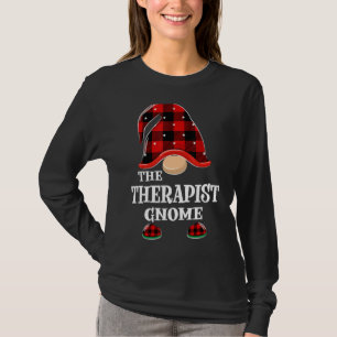 T-shirt Thérapeute Gnome Buffalo Plaid Funny Christmas Paj