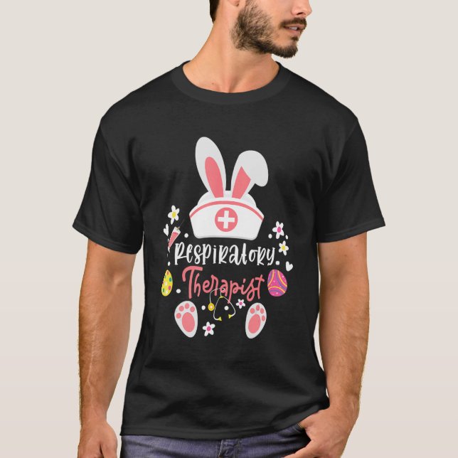 T-shirt Thérapeute respiratoire de Pâques mignonne Rt Bunn (Devant)