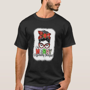 T-shirt Thérapeute Respiratoire Joyeuse Une Carreaux Rouge