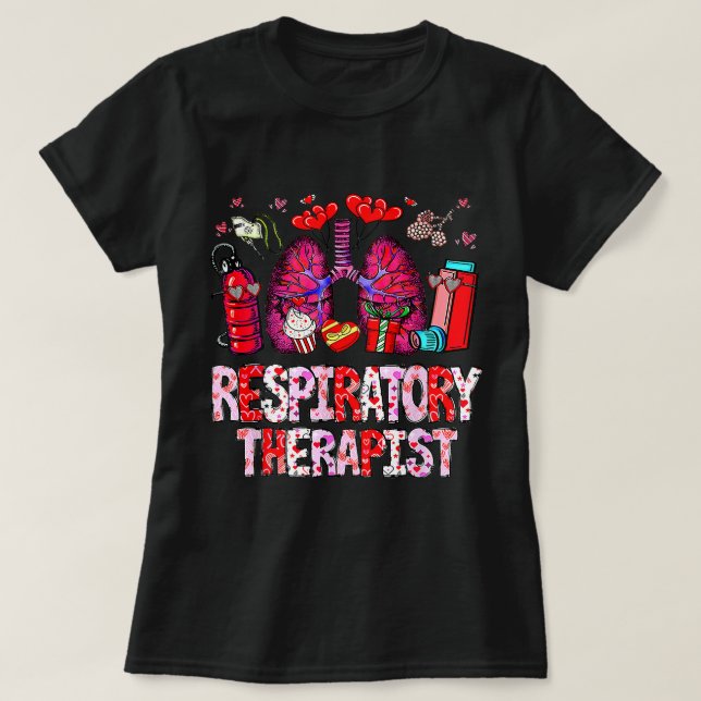 T-shirt Thérapeute respiratoire RT Funny Valentines Nurs d (Design devant)