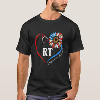 T-shirt Thérapeute respiratoire Rt Tournesol Stethoscope H