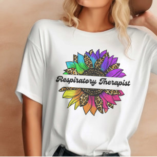 T-shirt Thérapeute respiratoire Tournesol arc-en-ciel