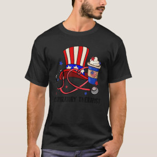 T-shirt Thérapeute respiratoire Usa Cup Oncle Sam Casquett