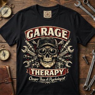 T-shirt Thérapie de Garage Moins Chère Qu'un Psychologue V